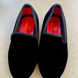 FERUCCI CHILDREN KIDS BLACK VELVET LOAFER SIZE 11 TODDLER